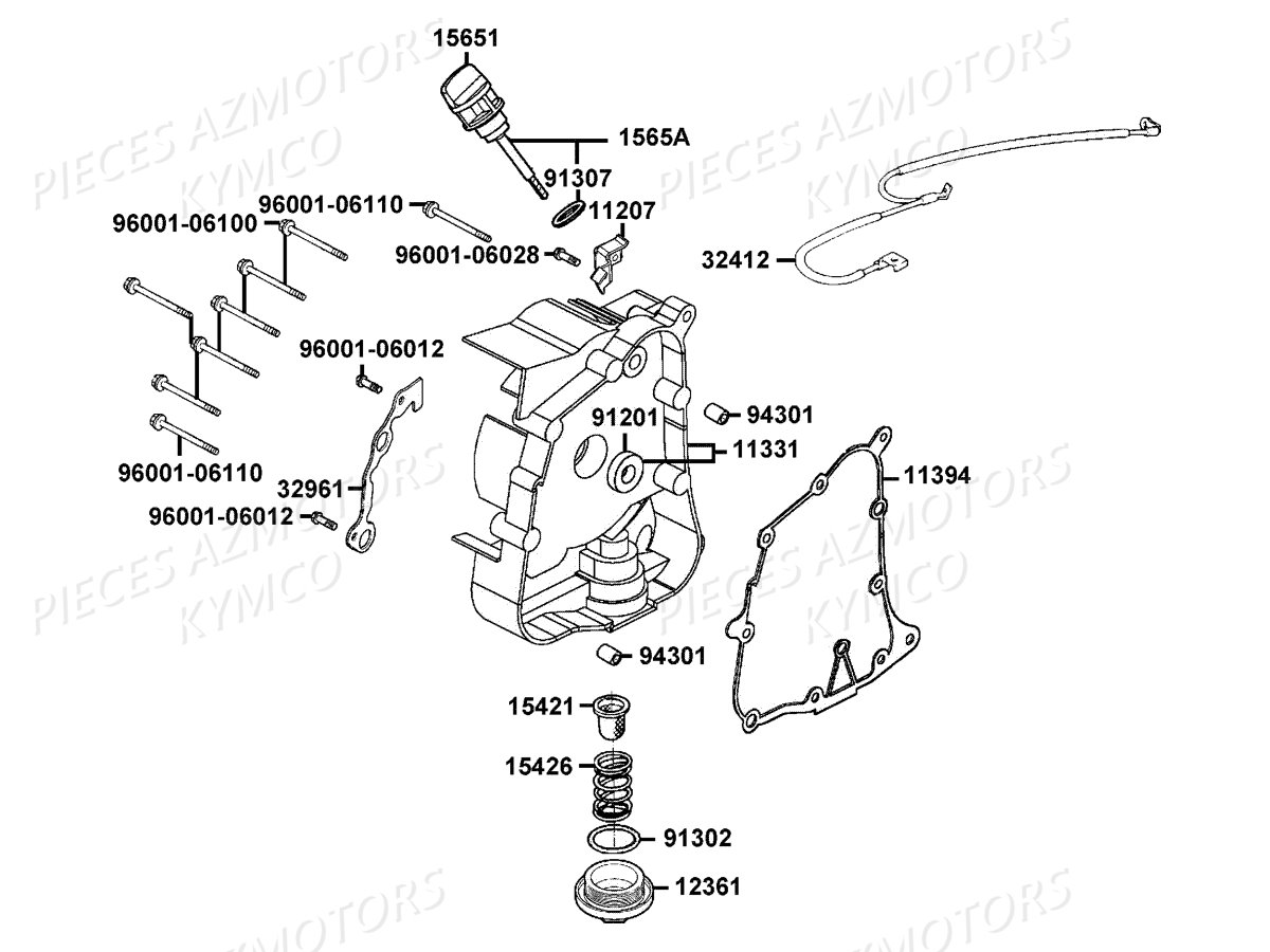 Carter Droit KYMCO Pièces LIKE 125 4T EURO3 (KN25AA)
