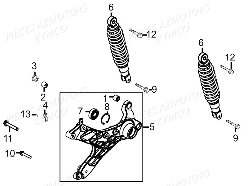 AMORTISSEURS ARRIERE KYMCO 125 LIKE LX