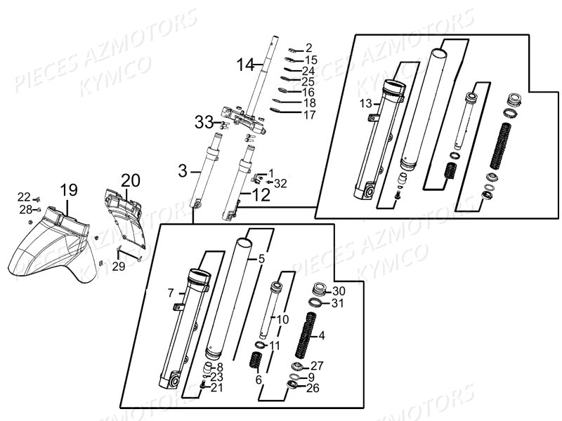 FOURCHE pour 125 LIKE LX