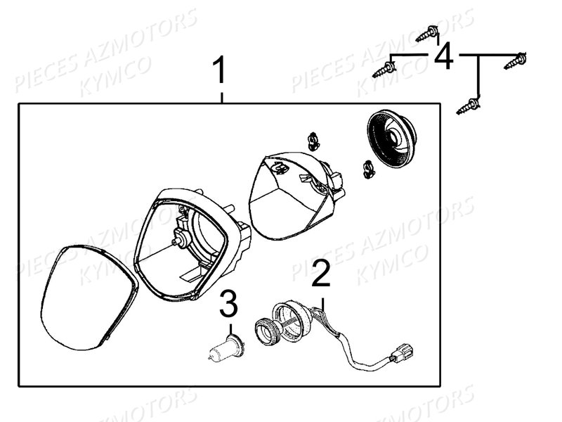 PHARE KYMCO Pièces Scooter Kymco LIKE 125 LX 4T EURO III (KN25AF)