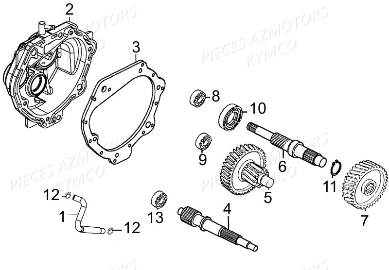 Transmission KYMCO Pièces LIKE 125 LX 4T EURO III (KN25AF)