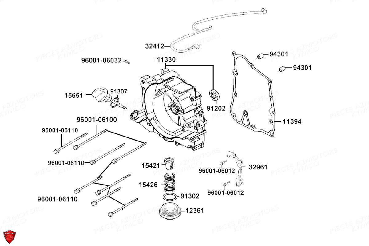 CARTER_DROIT KYMCO Pièces PEOPLE 125 S I ABS EURO 5 (TF25BB)