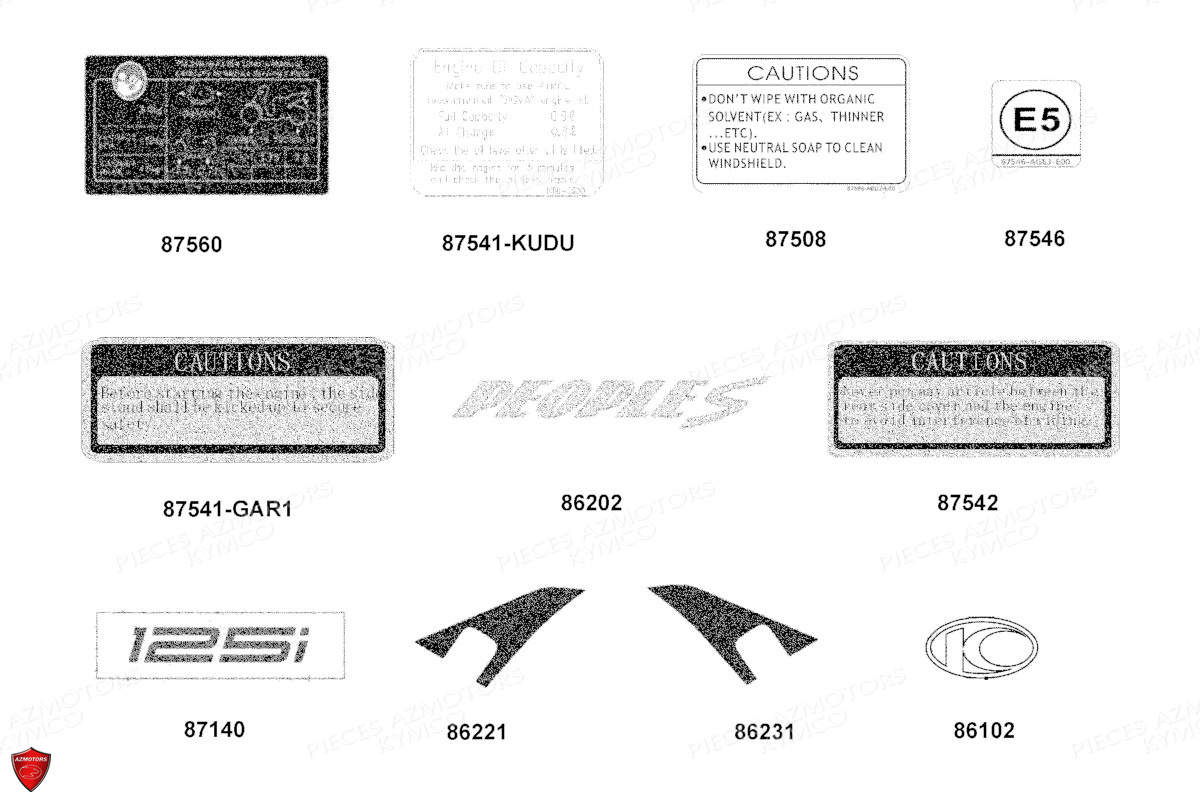 Decors KYMCO Pièces PEOPLE 125 S I ABS EURO 5 (TF25BB)