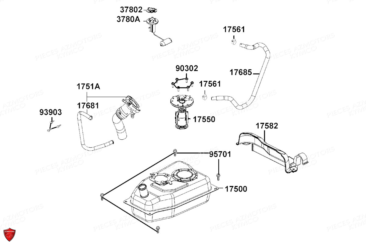 Reservoir A Carburant KYMCO Pièces PEOPLE 125 S I ABS EURO 5 (TF25BB)