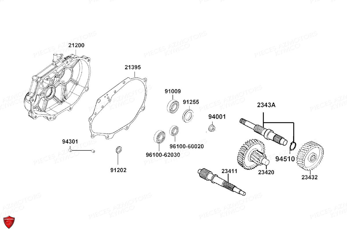 Transmission KYMCO Pièces PEOPLE 125 S I ABS EURO 5 (TF25BB)