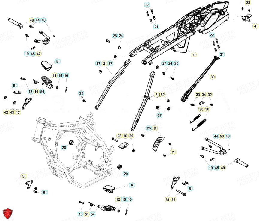Accessoires Du Chassis BETA Pièces Beta ENDURO RR 125 4T LC CBS - 2018