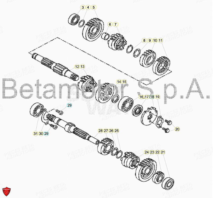 BOITE A VITESSES BETA 125 RR 4T LC MY18 CBS