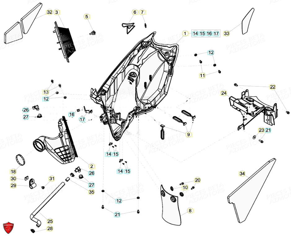 BOITIER DU FILTRE pour 125 RR 4T LC MY18 CBS