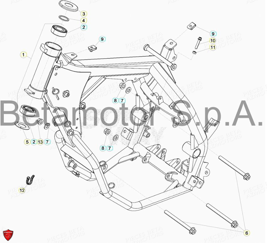 CHASSIS BETA Pièces Beta ENDURO RR 125 4T LC CBS - 2018