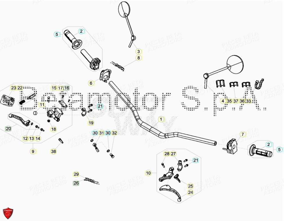 COMMANDES-GUIDON pour 125 RR 4T LC MY18 CBS