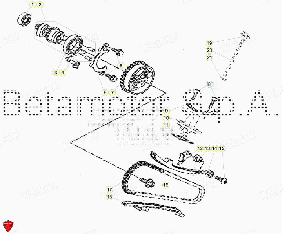 Cylindre Culasse Distribution BETA Pièces Beta ENDURO RR 125 4T LC CBS - 2018