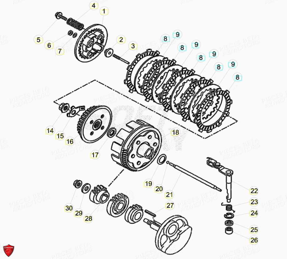 EMBRAYAGE BETA 125 RR 4T LC MY18 CBS