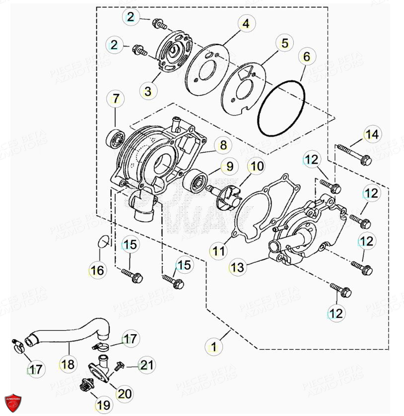 POMPE A EAU pour 125 RR 4T LC MY18 CBS