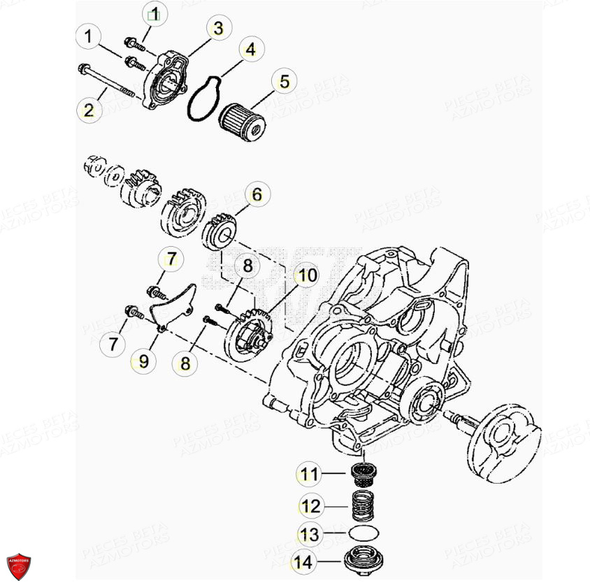 FILTRE À HUILE COMPLET BETA pour POMPE A HUILE de 125 RR 4T LC MY18 CBS