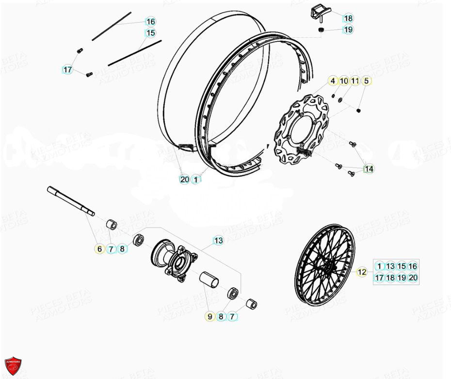 Roue Avant BETA Pièces Beta ENDURO RR 125 4T LC CBS - 2018