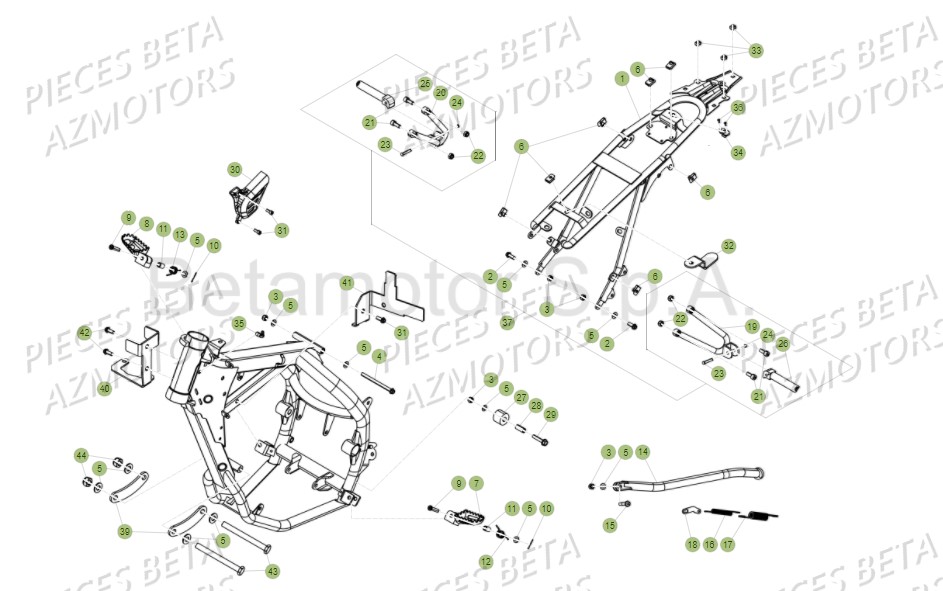 Accessoires Du Chassis BETA Pièces Beta RR 125 AC Enduro 4T - 2016  