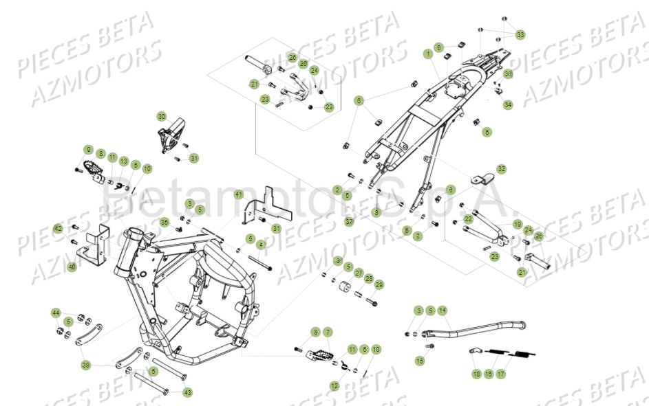 ACCESSOIRES_DU_CHASSIS BETA Pièces Beta RR 125 AC Enduro 4T - 2016