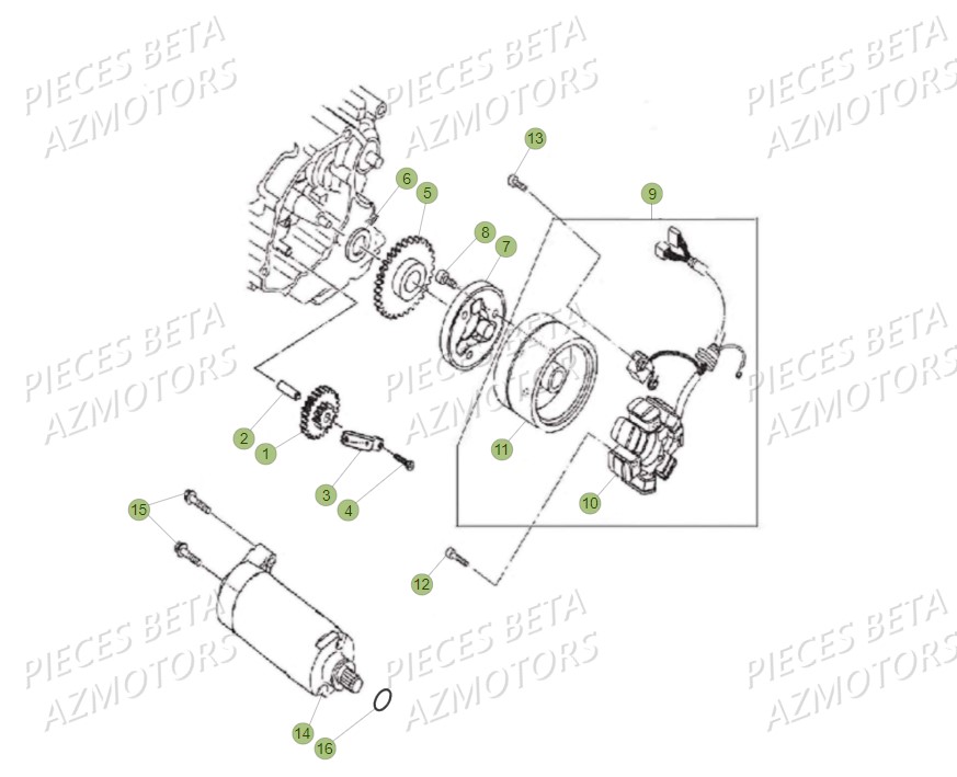 Allumage BETA Pièces Beta RR 125 AC Enduro 4T - 2016  