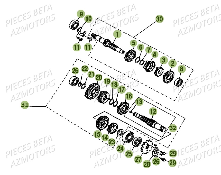Boite A Vitesses BETA Pièces Beta RR 125 AC Enduro 4T - 2016  
