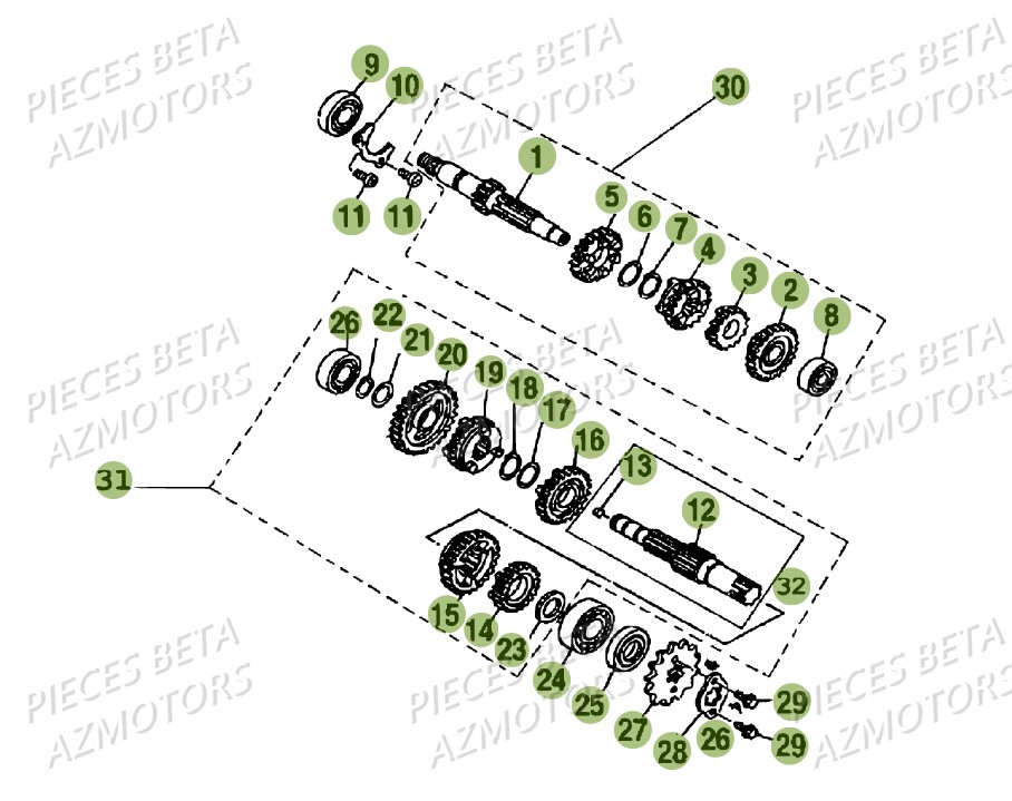 BOITE_A_VITESSES BETA Pièces Beta RR 125 AC Enduro 4T - 2016