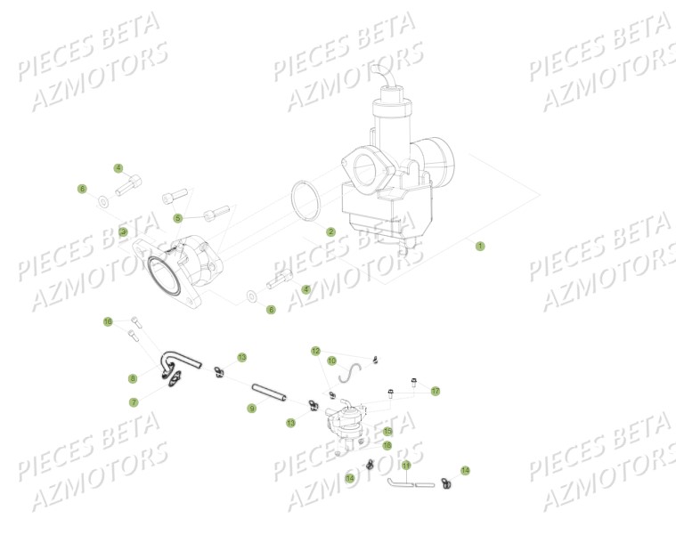 Carburateur BETA Pièces Beta RR 125 AC Enduro 4T - 2016  