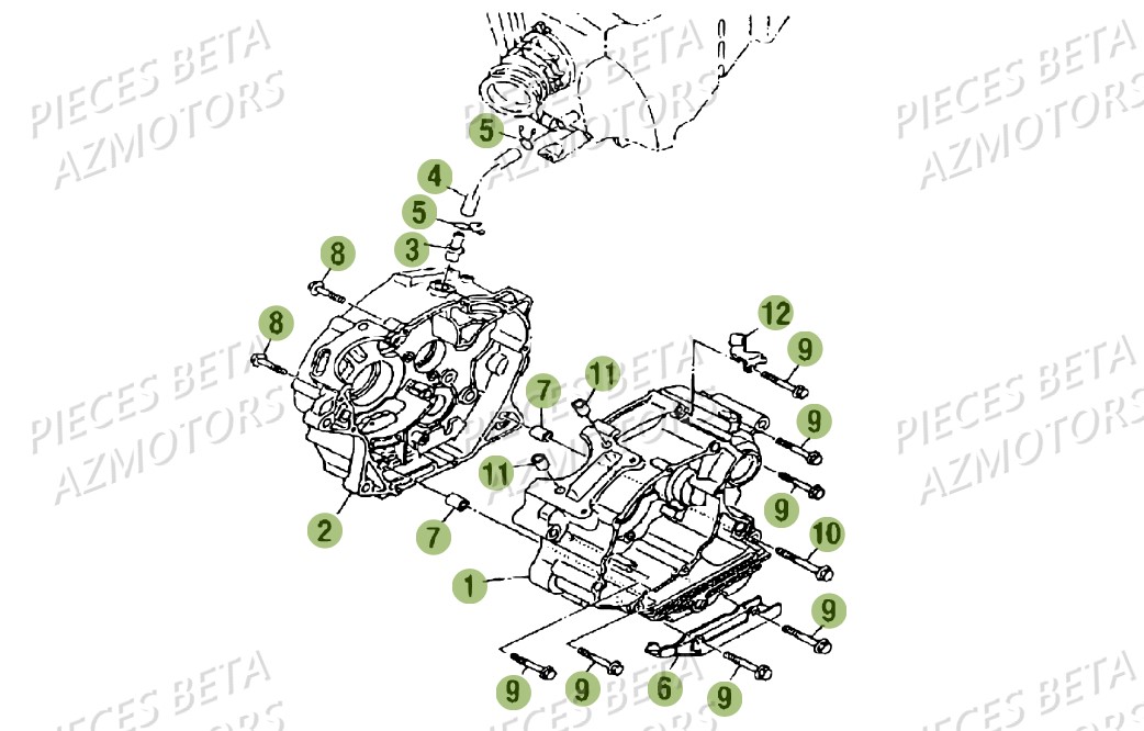 Carter BETA Pièces Beta RR 125 AC Enduro 4T - 2016  
