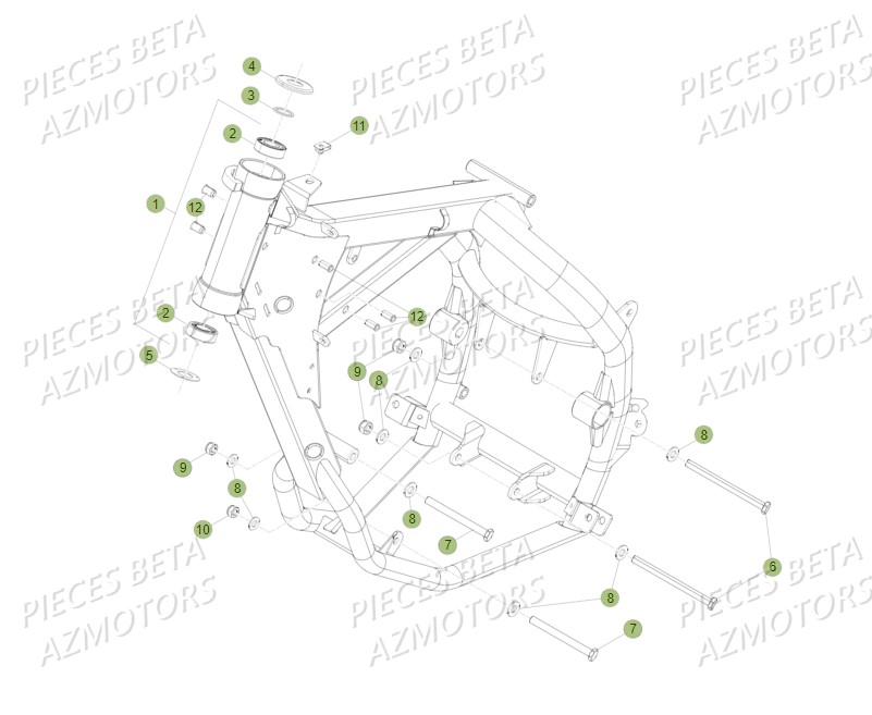 Chassis BETA Pièces Beta RR 125 AC Enduro 4T - 2016  