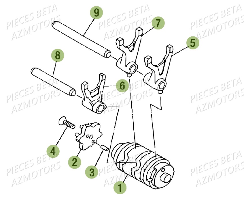 Commande Boite A Vitesses BETA Pièces Beta RR 125 AC Enduro 4T - 2016  