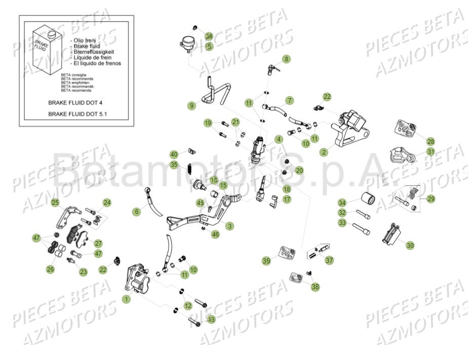 PASTILLES PINCE 25.03067/73 BETA pour FREINS de 125 RR AC MY16