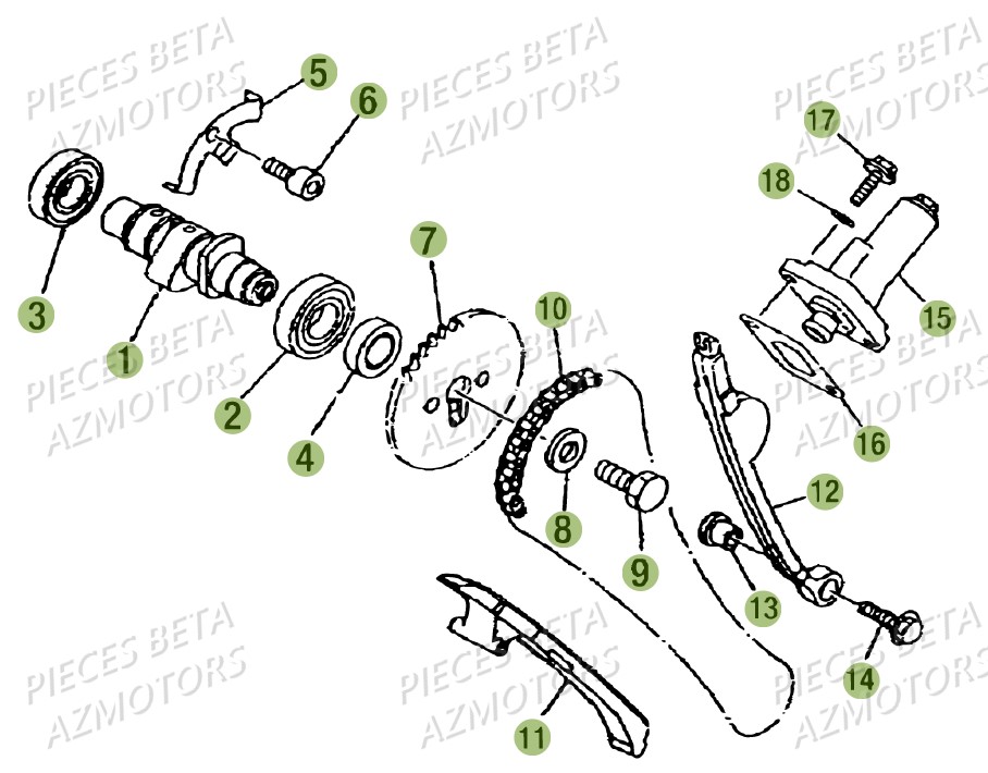 Transmission BETA Pièces Beta RR 125 AC Enduro 4T - 2016  