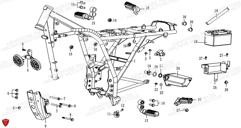 Cadre ARCHIVE PIECE SCRAMBLER 125cc AM64 ARCHIVE EURO4