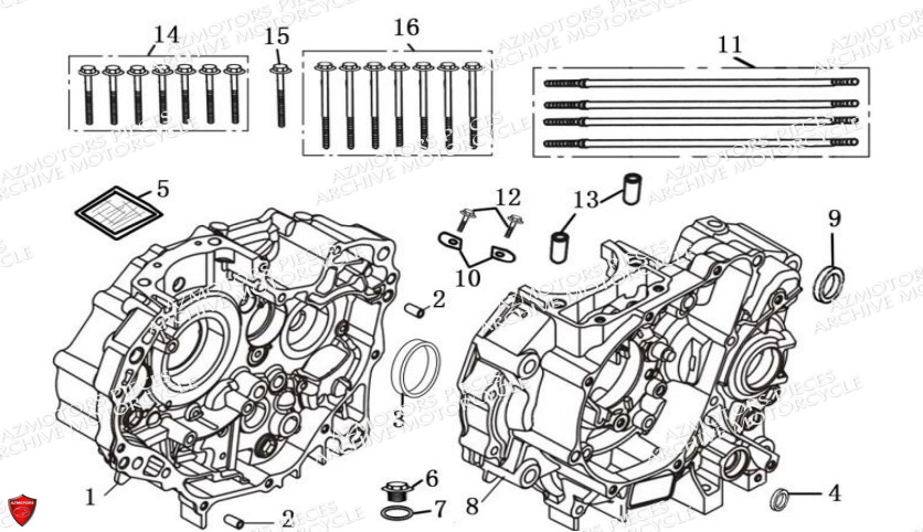 Carter Moteur Droit Et Gauche ARCHIVE PIECE SCRAMBLER 125cc AM64 ARCHIVE EURO4