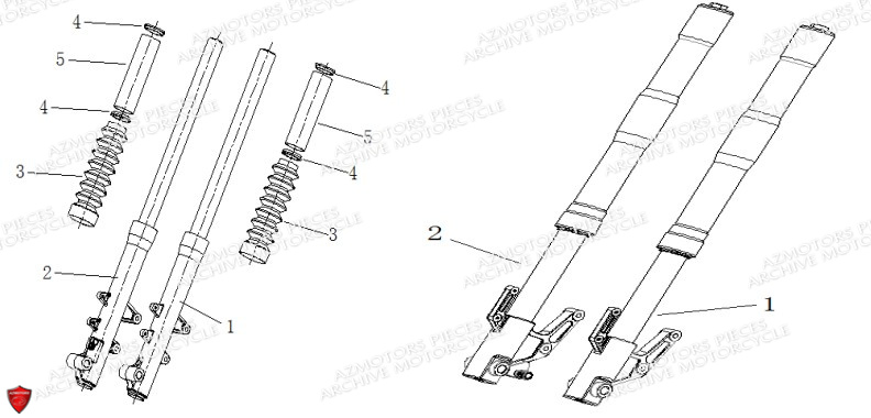 Fourche Avant ARCHIVE PIECE SCRAMBLER 125cc AM64 ARCHIVE EURO4