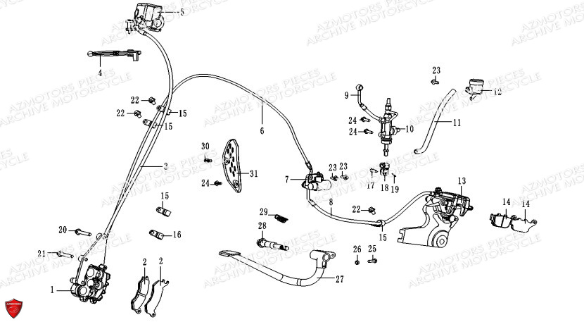 Freinage Complet ARCHIVE PIECE SCRAMBLER 125cc AM64 ARCHIVE EURO4
