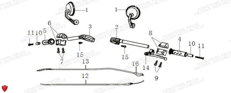 Guidon Retroviseurs ARCHIVE PIECE SCRAMBLER 125cc AM64 ARCHIVE EURO4