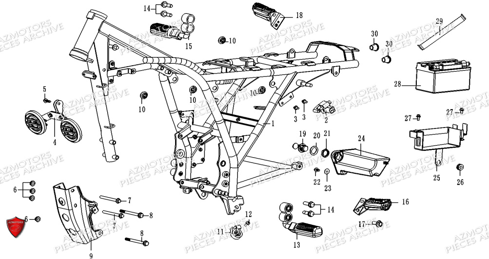 Cadre ARCHIVE PIECE SCRAMBLER 125cc AM64 ARCHIVE EURO5