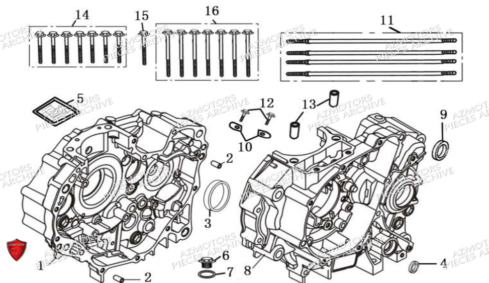 Carter Moteur Droit Et Gauche ARCHIVE PIECE SCRAMBLER 125cc AM64 ARCHIVE EURO5
