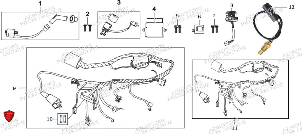 Faisceau Electrique ARCHIVE PIECE SCRAMBLER 125cc AM64 ARCHIVE EURO5