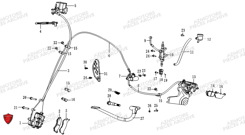 Freinage Complet ARCHIVE PIECE SCRAMBLER 125cc AM64 ARCHIVE EURO5