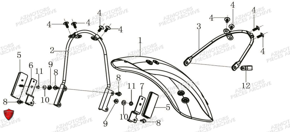 Garde Boue Avant ARCHIVE PIECE SCRAMBLER 125cc AM64 ARCHIVE EURO5
