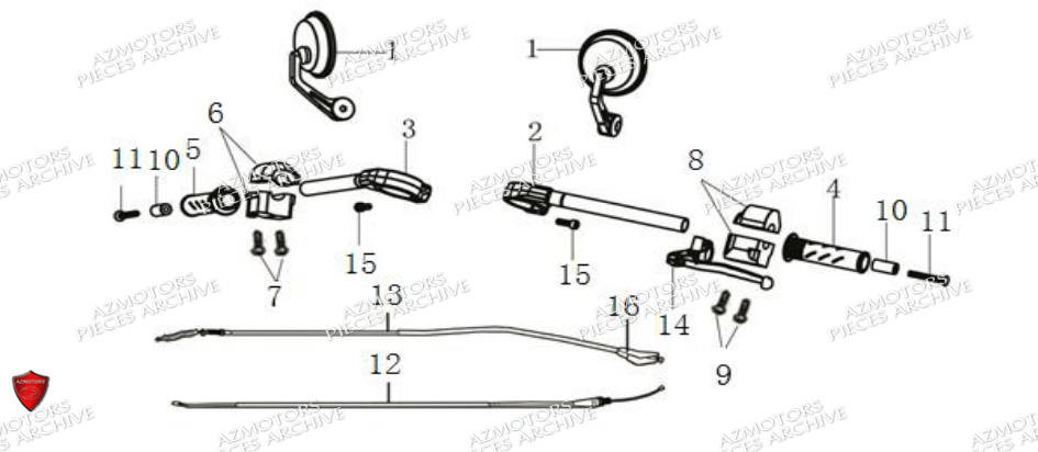 Guidon Et Retroviseur ARCHIVE PIECE SCRAMBLER 125cc AM64 ARCHIVE EURO5
