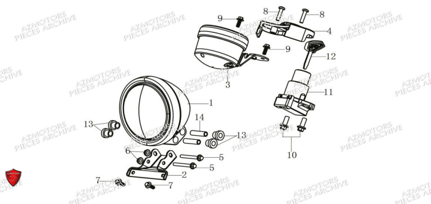Optique Avant Et Compteur ARCHIVE PIECE SCRAMBLER 125cc AM64 ARCHIVE EURO5
