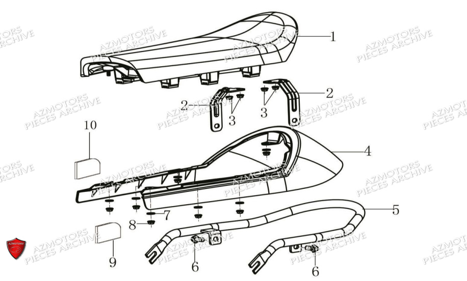 Selle Et Carenage Arriere ARCHIVE PIECE SCRAMBLER 125cc AM64 ARCHIVE EURO5
