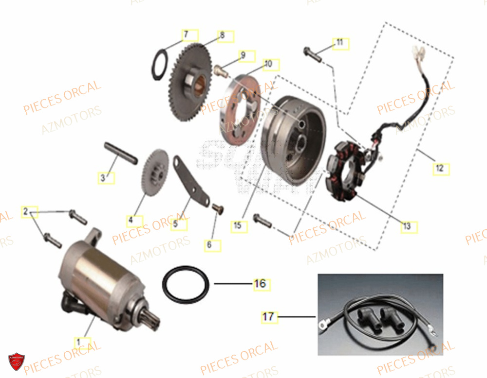Allumage AZMOTORS Pièces Orcal SIRIO 125cc Euro5