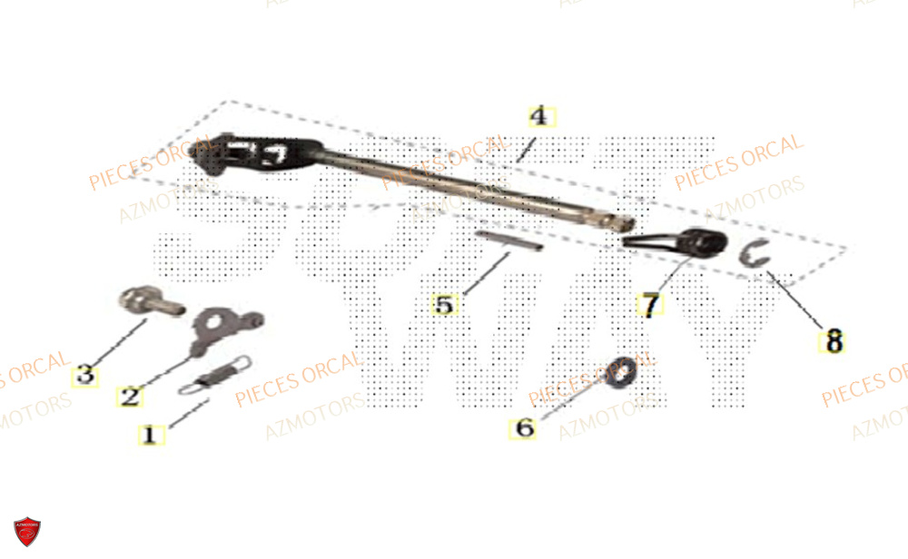 Axe De Selection AZMOTORS Pièces Orcal SIRIO 125cc Euro5