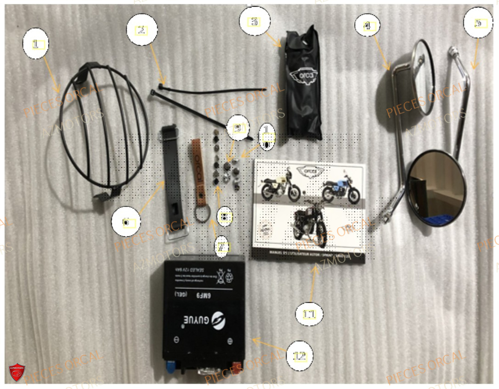 Batterie AZMOTORS Pièces Orcal SIRIO 125cc Euro5