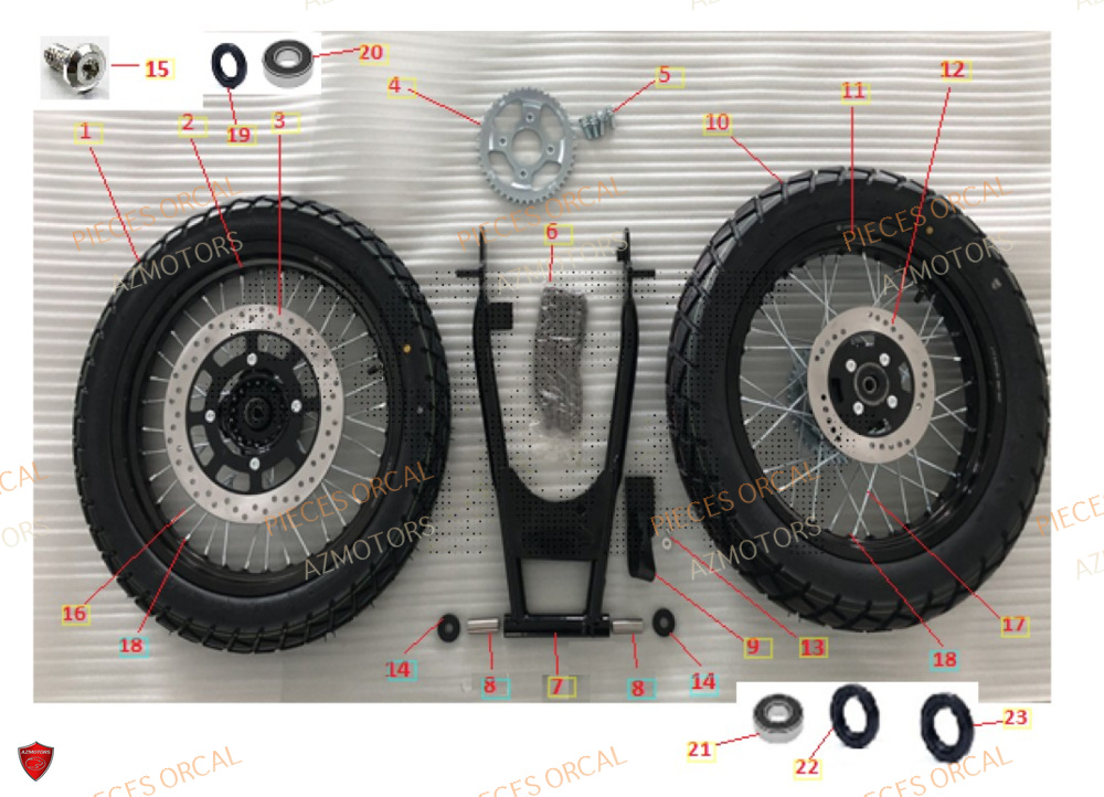 Bras Oscillant AZMOTORS Pièces Orcal SIRIO 125cc Euro5