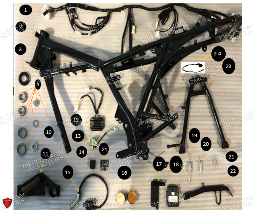 Cadre Faisceau Equipement Electrique ORCAL Pièces Orcal SIRIO 125cc Euro5