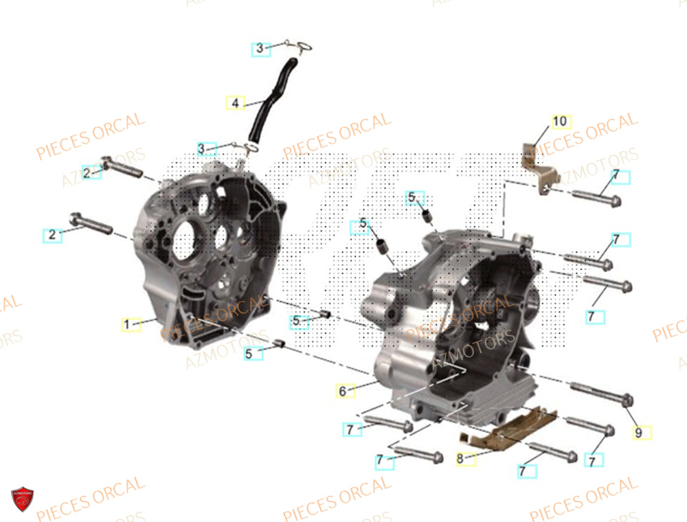 Carter AZMOTORS Pièces Orcal SIRIO 125cc Euro5