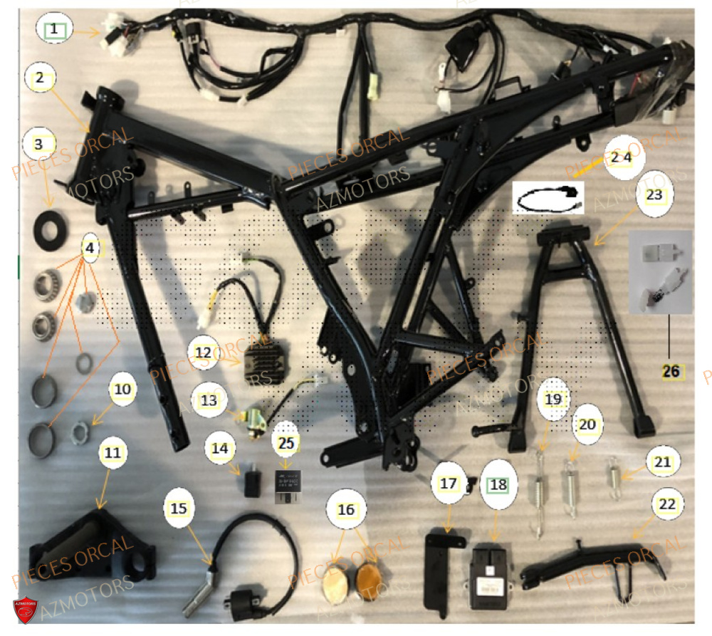 Chassis AZMOTORS Pièces Orcal SIRIO 125cc Euro5